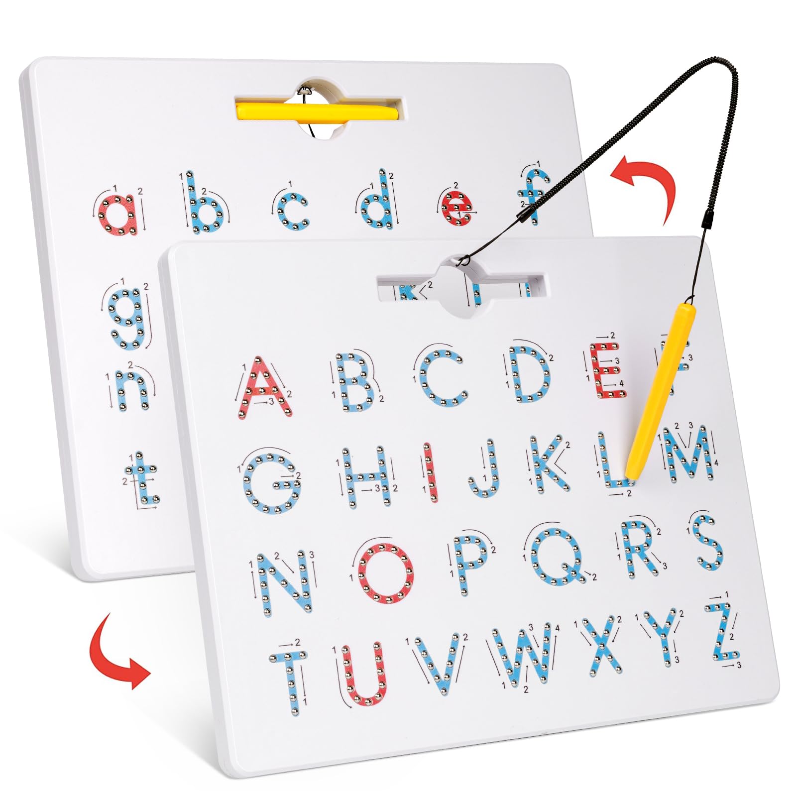 GAMENOTE Magnetic Letter Board Double Sided, ABC Alphabet Tracing Board | 2 in 1