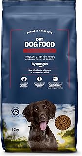 by Amazon - Complete Dry Food for Adult Dog Rich in Beef with Peas, 20 kg, Pack of 1