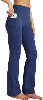 Willit Women's Fleece Lined Pants Yoga Bootcut Thermal Winter Pants High Waisted Flare Leggings Water Resistant
