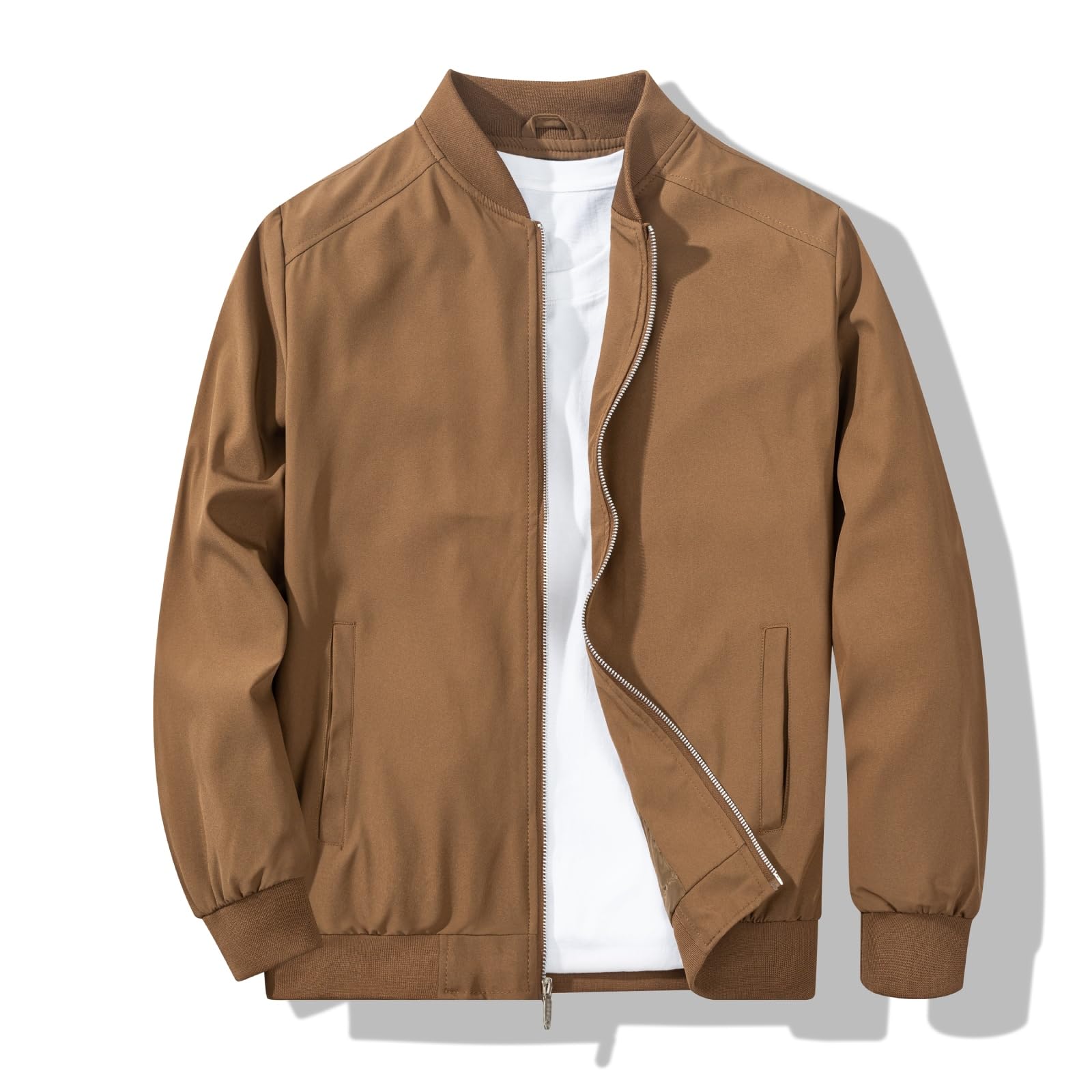 Men's Bomber Jacket Fashion Stylish Lightweight Windbreaker Spring Fall Casual J