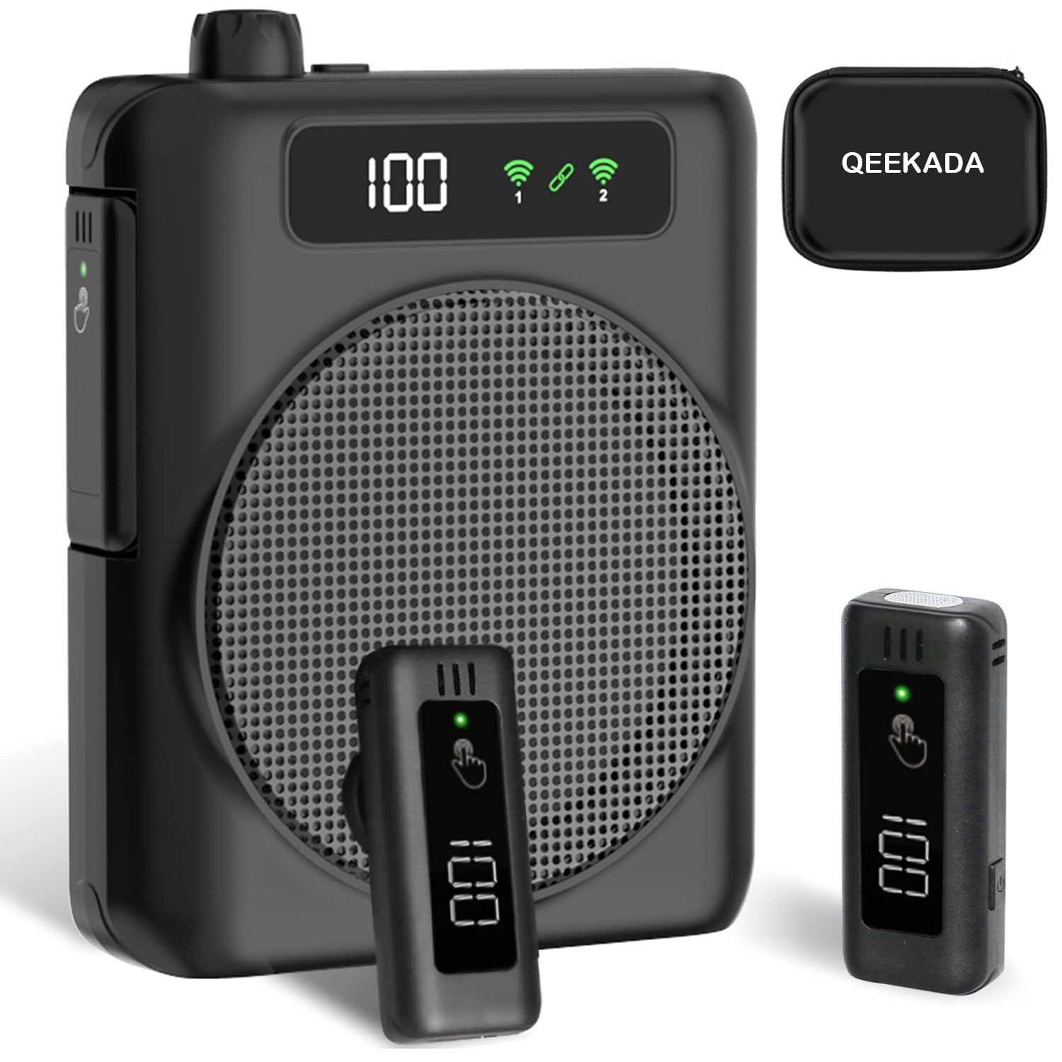 Voice Amplifier for Teachers with 2 Mics, Portable Speaker and Microphone | Wire