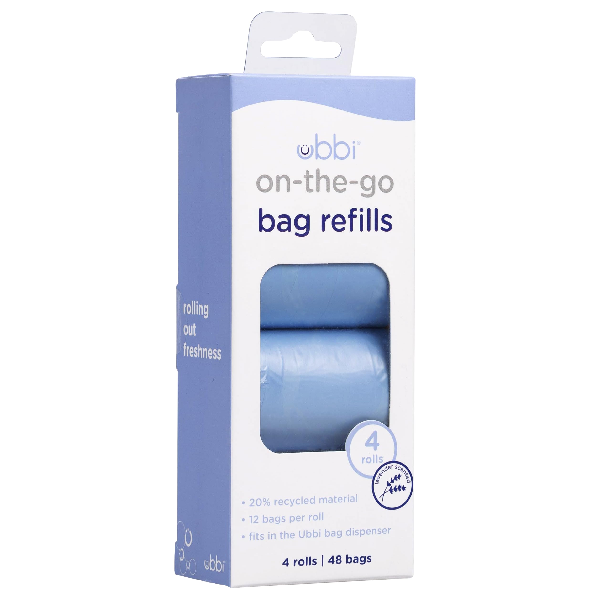Ubbi On-the-Go Refill Bags, Diaper Disposal Waste Bags, Lavender Scented, On-The