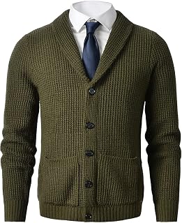 Men's Shawl Collar Cardigan Sweater - Cable Knit, Button-Up, Merino Wool - A Modern Classic That Never Goes Out of Style