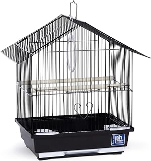 Prevue Pet Parakeet Manor Bird Cage with Handle Easy Storage - Black | Versatile Carrier for Home or Travel, Small Bird Accessories, Ideal for Canaries, Budgies, Finches, Parakeets, and More