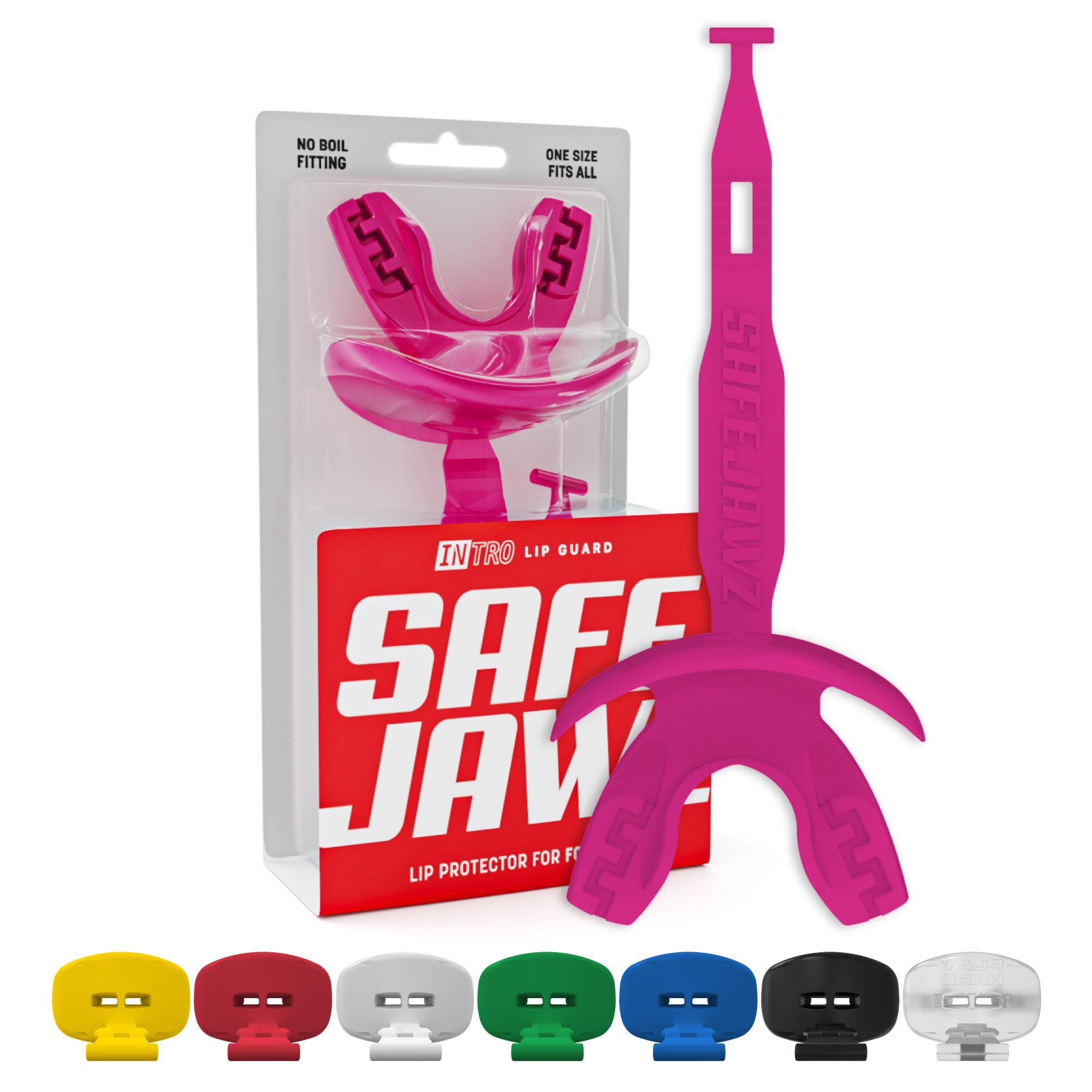 SAFEJAWZ Football Mouth Guard, Sports Lip Guard with Connected Strap, Breathable