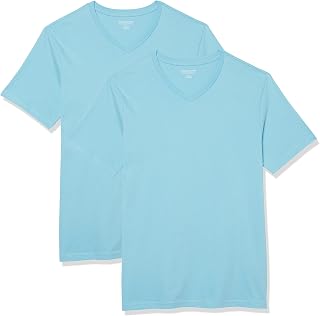 Amazon Essentials Men's Short Sleeve V-Neck T-Shirt, Pack of 2