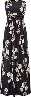 GRACE KARIN Women Strapless Dress Casual Loose Ruched Long Maxi Dress with Pockets