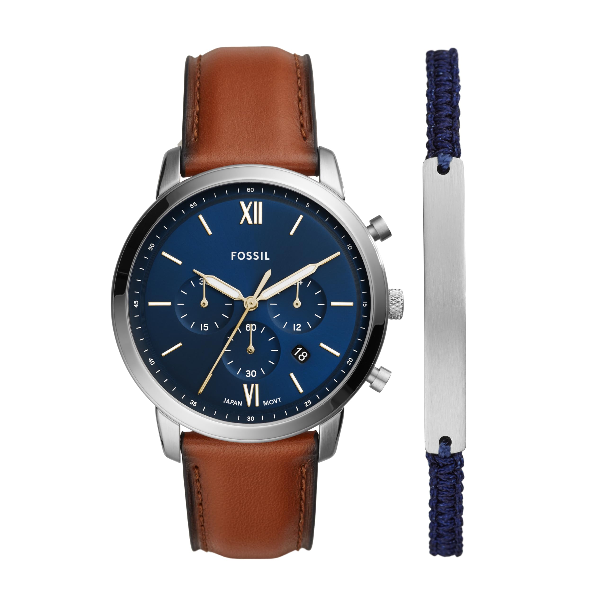 Fossil FS5380 Men's Chronograph Quartz Watch with Leather Strap