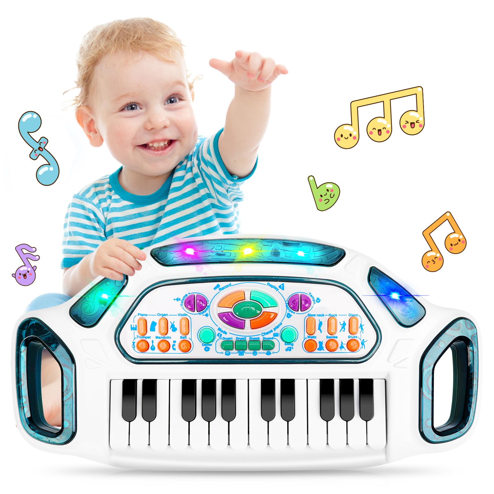 24 Key Toddler Piano Keyboard with Dynamic Lights Music Toy for Kids | Multifunc