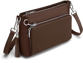 befen Women's Genuine Leather Shoulder Bag with Anti-Theft, RFID Blocking Women's Purse with Integrated Wallet, Adjustable and Detachable Shoulder Strap