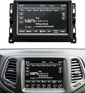 7" Uconnect Screen Replacement LCD Display | for Jeep Compass Renegade 2017-2021 TDO-WXGA0700K00057-V1 TDO-WXGA0700K00033-V2 Radio Screen with Bracket