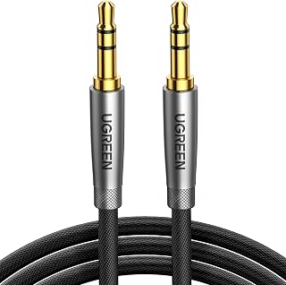 UGREEN Aux Cable 3.3FT Braided Stereo 3.5mm to 3.5mm Audio Headphone Cable | Mini Jack Male to Male TRS Lead Compatible with Car Aux iPhone Galaxy iPad Speaker MP3 Player TV PC Laptop Home Stereo (1M)