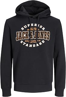 JACK & JONES Mens JJECALEB Varsity Sweat Hood NOOSHooded Sweatshirt