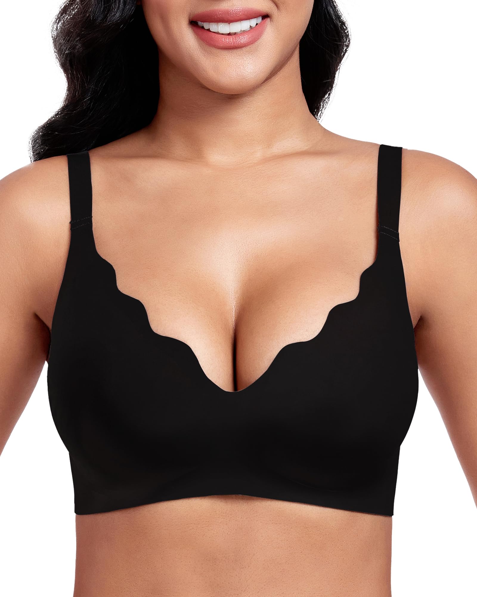 Vinfact Petal Neck Bralette for Women, Wireless, Seamless Super Soft and Comfort