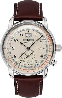 Zeppelin Herrenuhr mit Lederband Serie LZ126 Los Angeles Großdatum Big Date GMT 8644