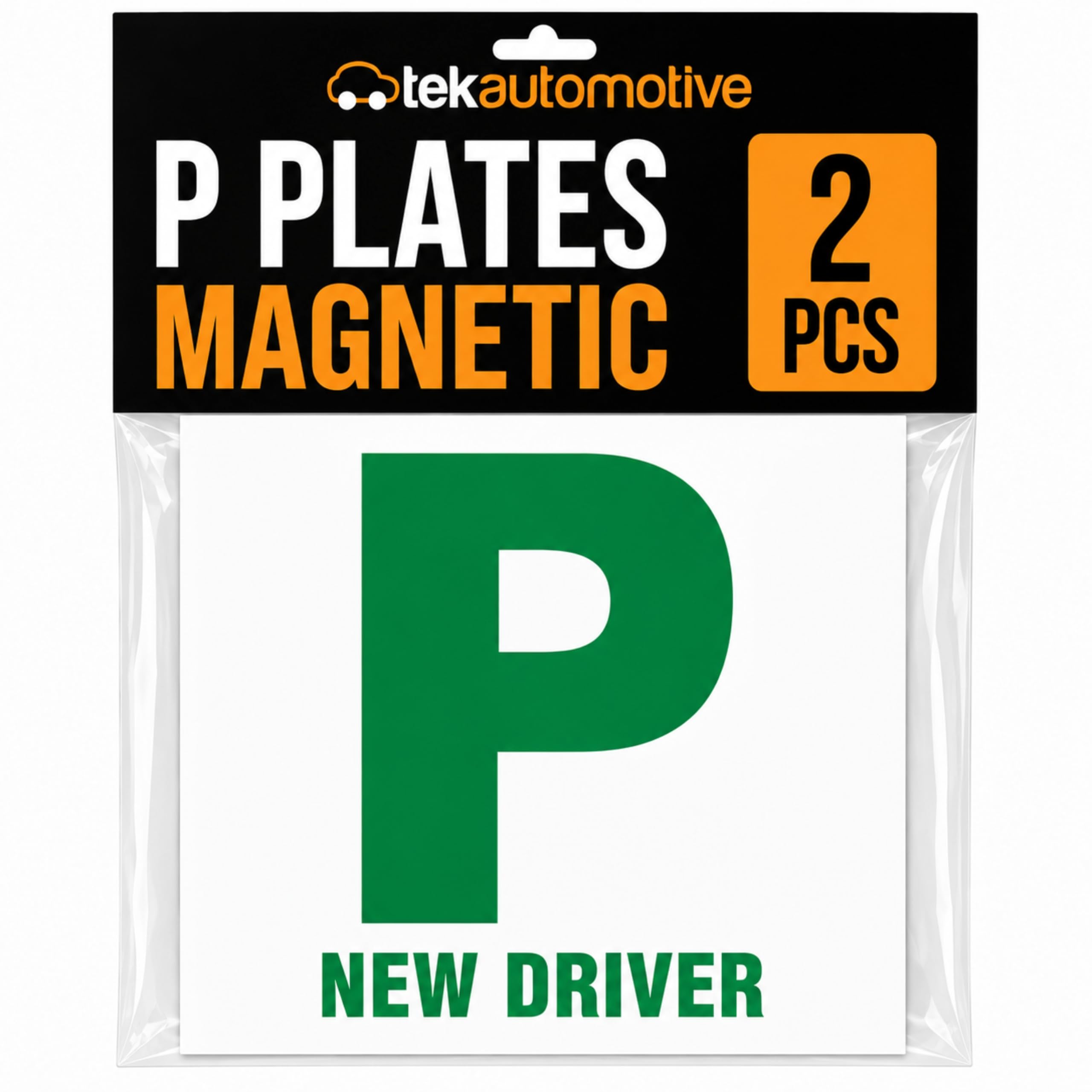 Tek Automotive P Plates Magnetic New Driver Sticker Twin Pack | Strong Hold, Pas