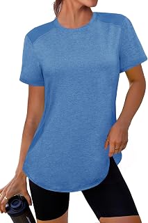 Gyabnw Womens Sun Protection Sports Top Quick Dry Short Sleeve T Shirt | Lightweight activewear for running yoga tennis Pilates gym training and outdoor workouts