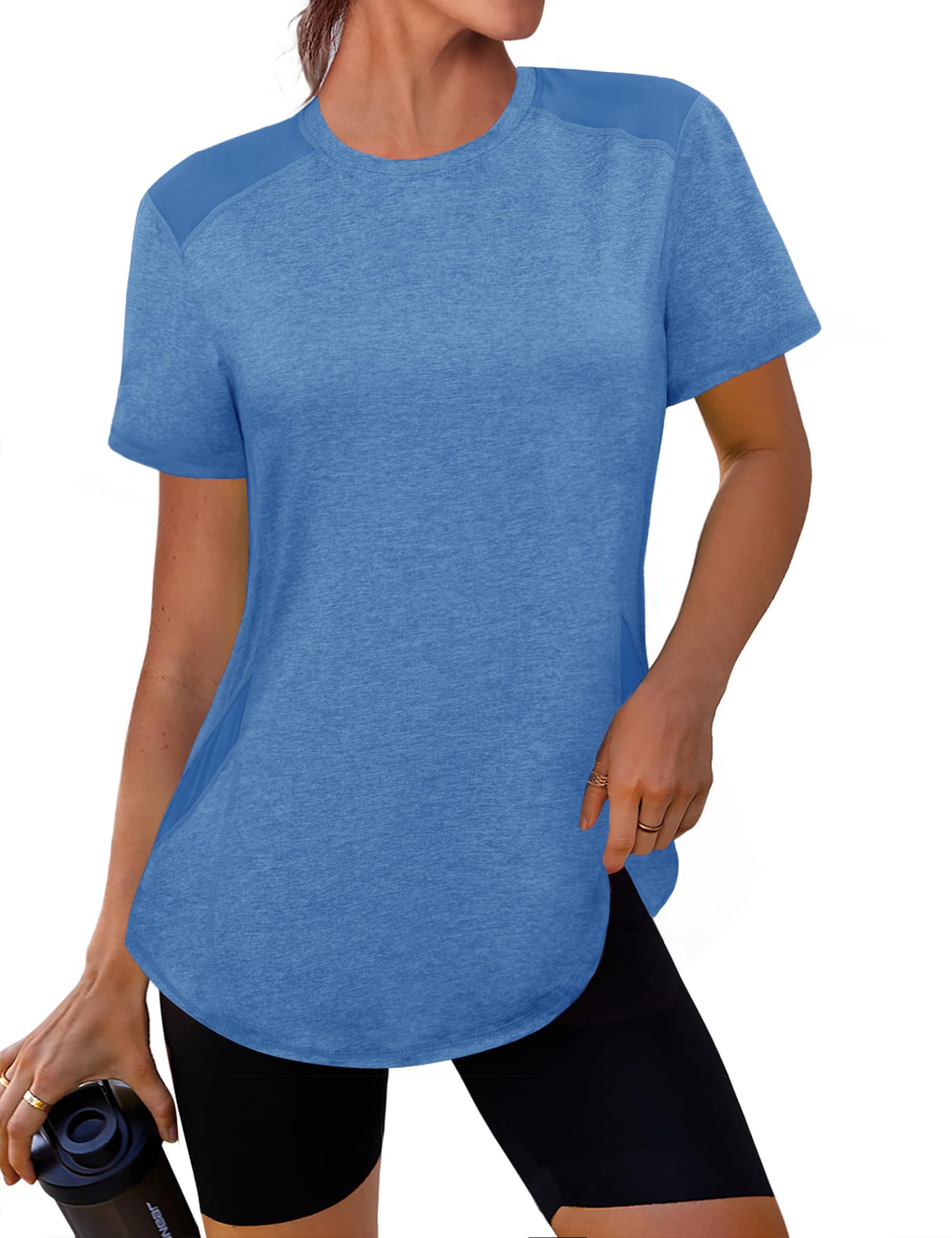 Gyabnw Womens Sun Protection Sports Top Quick Dry Short Sleeve T Shirt | Lightwe