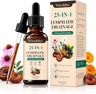Lymphatic Drainage Supplements Drops for Immune, Cleanse & Detox, Lymph System Support, Liver Health with Calendula,Elderberry,Cleavers Herb,Burdock, Non-GMO, Raspberry Flavor（60 ml）