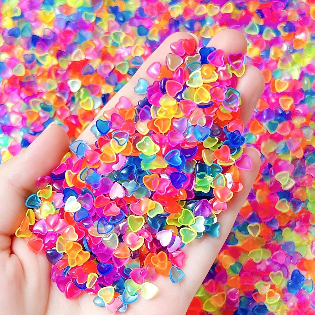 300Pcs Colorful Heart Rhinestones Nail Charms Multi-Color Heart Diamond Nail Art Charms 3D Flatback Hearts Gems Valentine Wedding DIY Nail Art Decorations for Women DIY Manicure Craft Jewelry Supplies