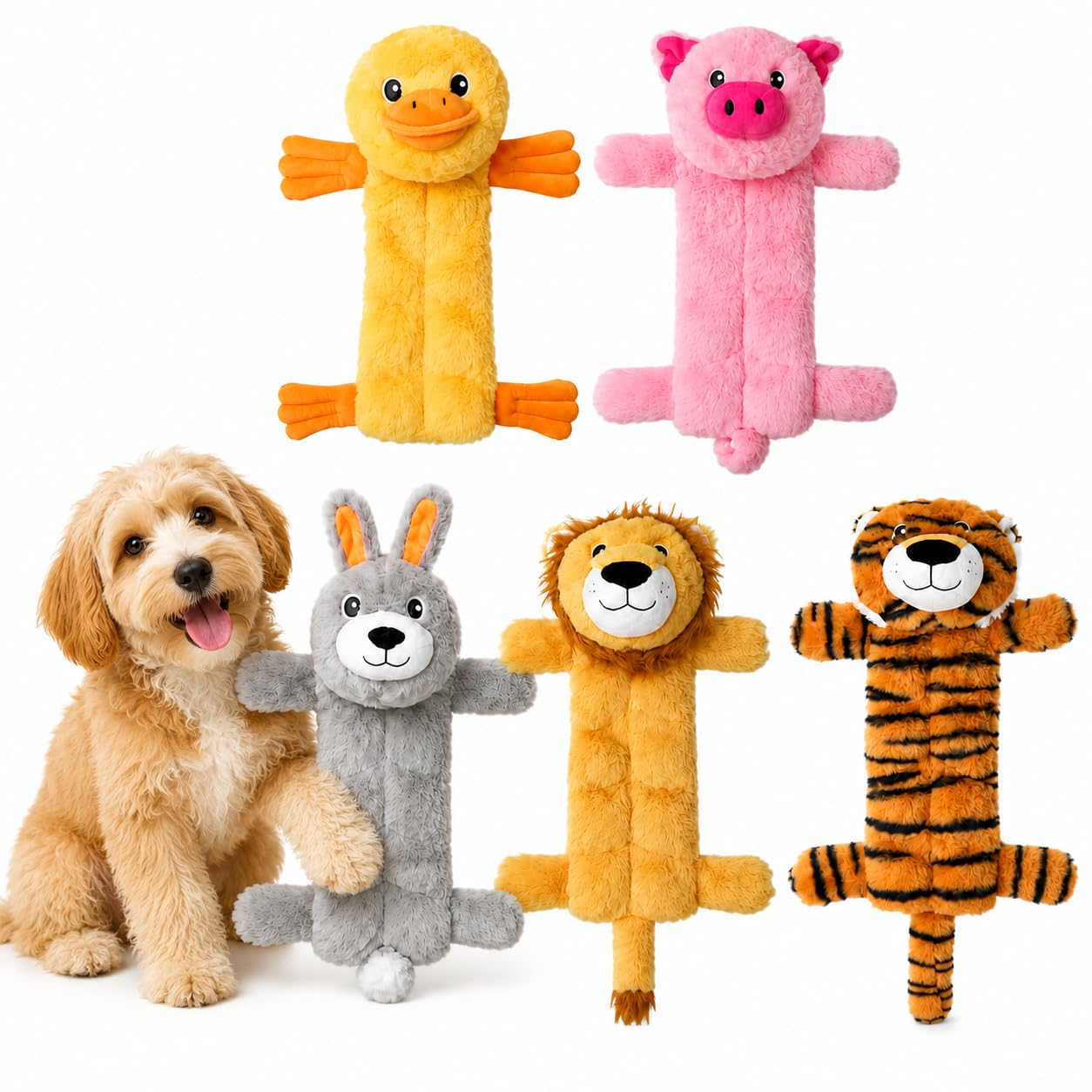 Nocciola 5 Pcs Squeaky Dog Toys Indestructible No Stuffing
