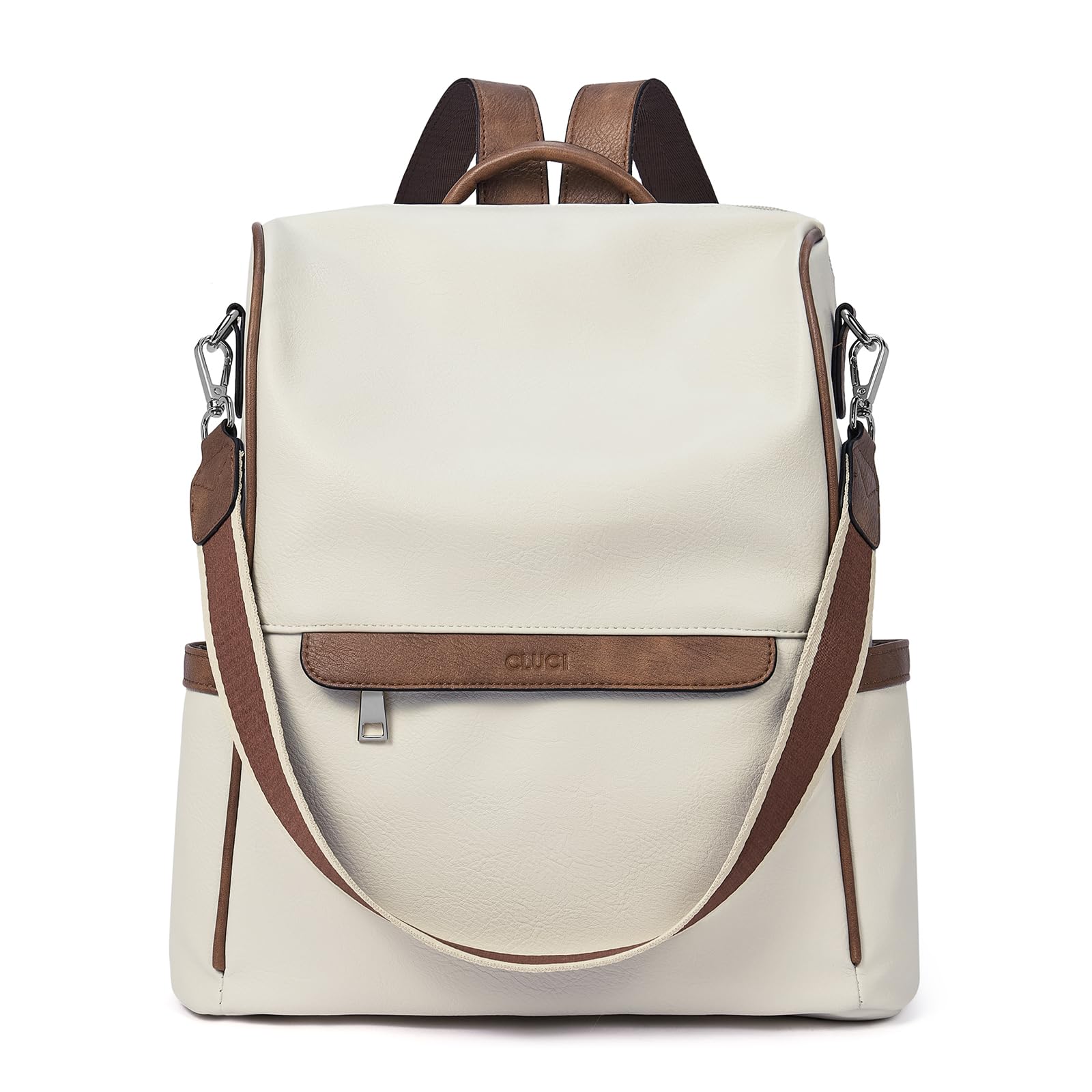CLUCI Backpack for Women Fashion Vegan Leather Designer Bookbag Ladies Convertib
