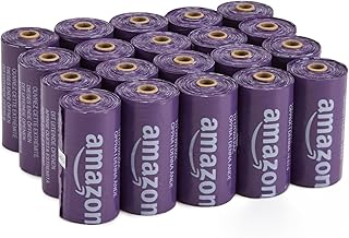 Amazon Basics Dog Poo Bags, Lavender-Scented, 300 Count (20 Rolls of 15)