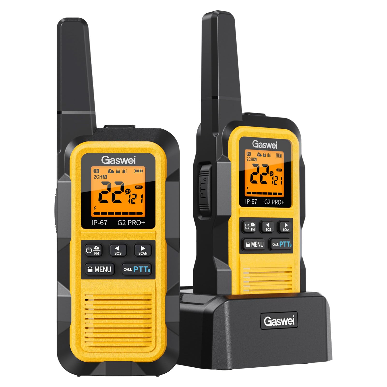 Gaswei G2Pro+ IP67 Waterproof Floating Walkie Talkies Long Range with Double PTT