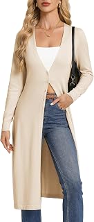 GRACE KARIN Women‘s Long-Sleeve V-Neck Long Cardigan Spring Lightweight Cardigans