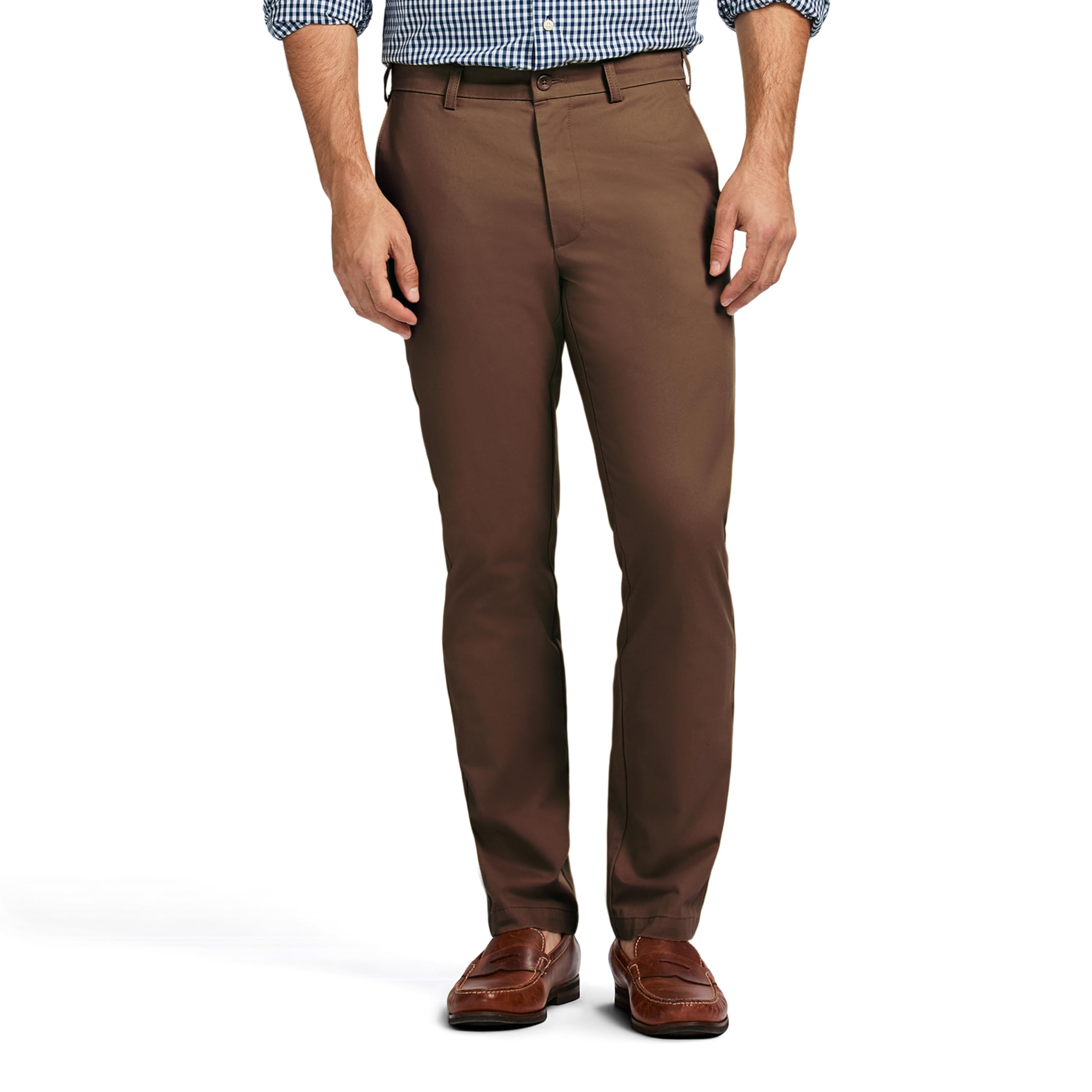 Izod Men's American Chino Flat Front Straight Fit Pant