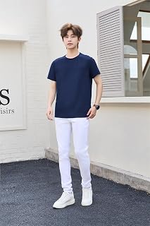 COOFANDY Men's Short Sleeve T-Shirt, 5.3 oz, Soft Fabric, Not See Through, Crew Neck, Casual, Cool, Quick Drying, Stretchy, Wrinkle Resistant, Plain, Summer Clothing, Underwear, Stylish (S-XXL)