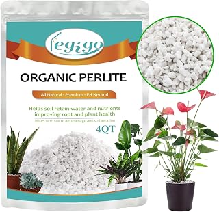 Legigo 4 Quarts Organic Perlite for Plants Indoor, Soil Mix Amendment | Improves Soil Aeration & Drainage, Horticultural Perlite Potting Mix for Orchids Succulents Cacti Carnivorous & Houseplants