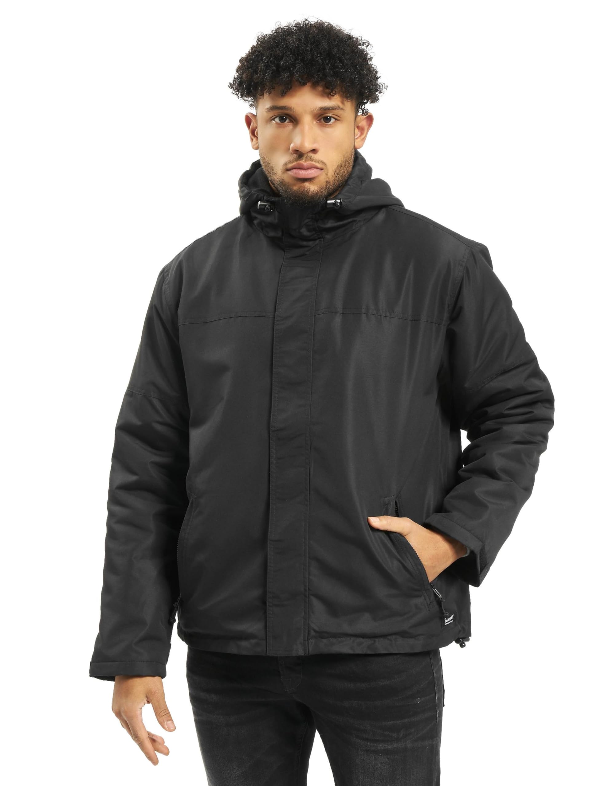 Brandit Men's Windbreaker Front Zip Black Size XL
