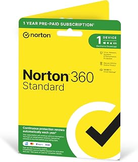 Norton 360 Standard 2023, Antivirus software for 1 Device and 1-year subscription with automatic renewal, Includes Secure VPN and Password Manager, PC/Mac/iOS/Android, Activation Code by Post