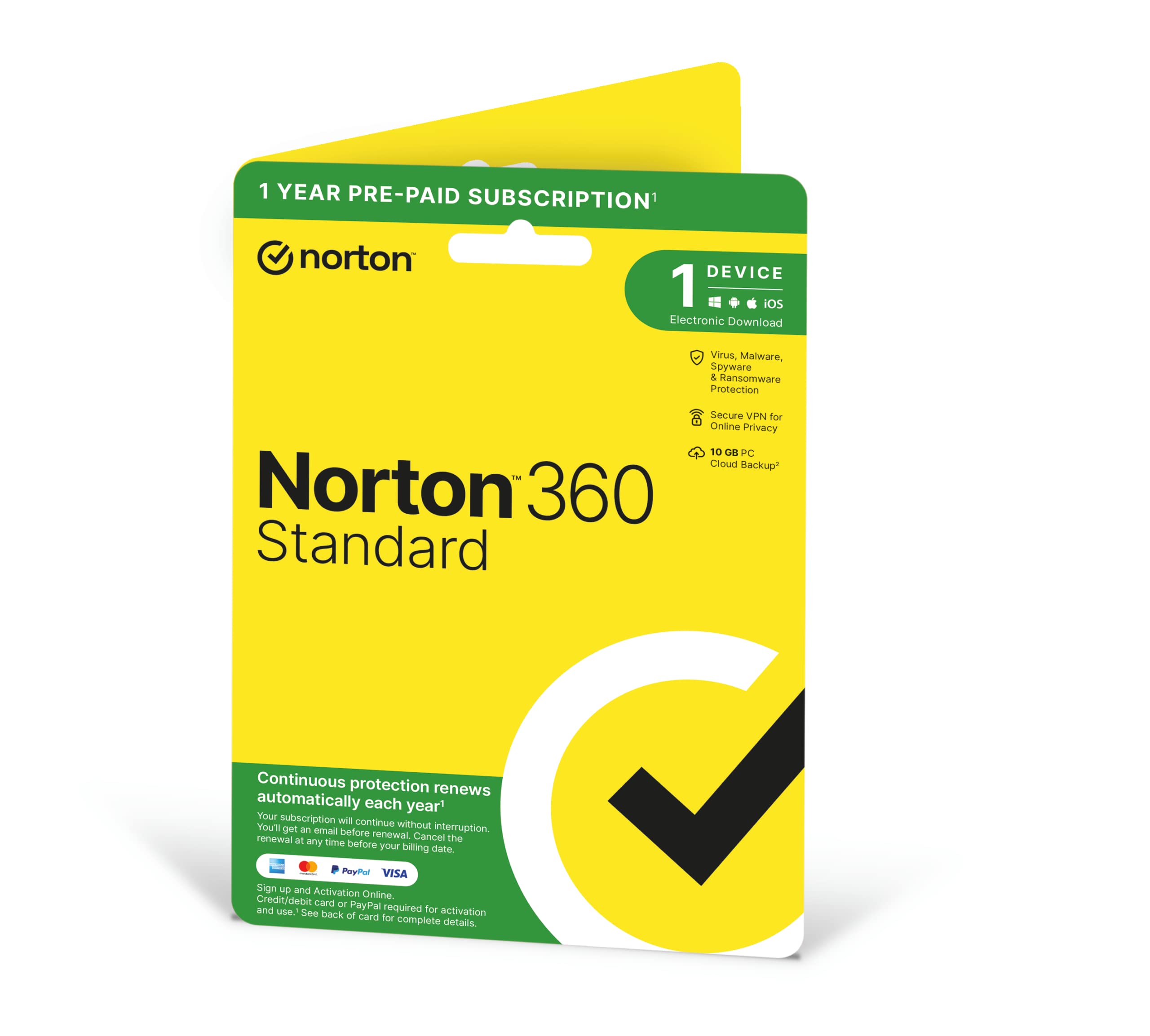 Norton 360 Standard 2023, Antivirus software for 1 Device and 1-year subscriptio