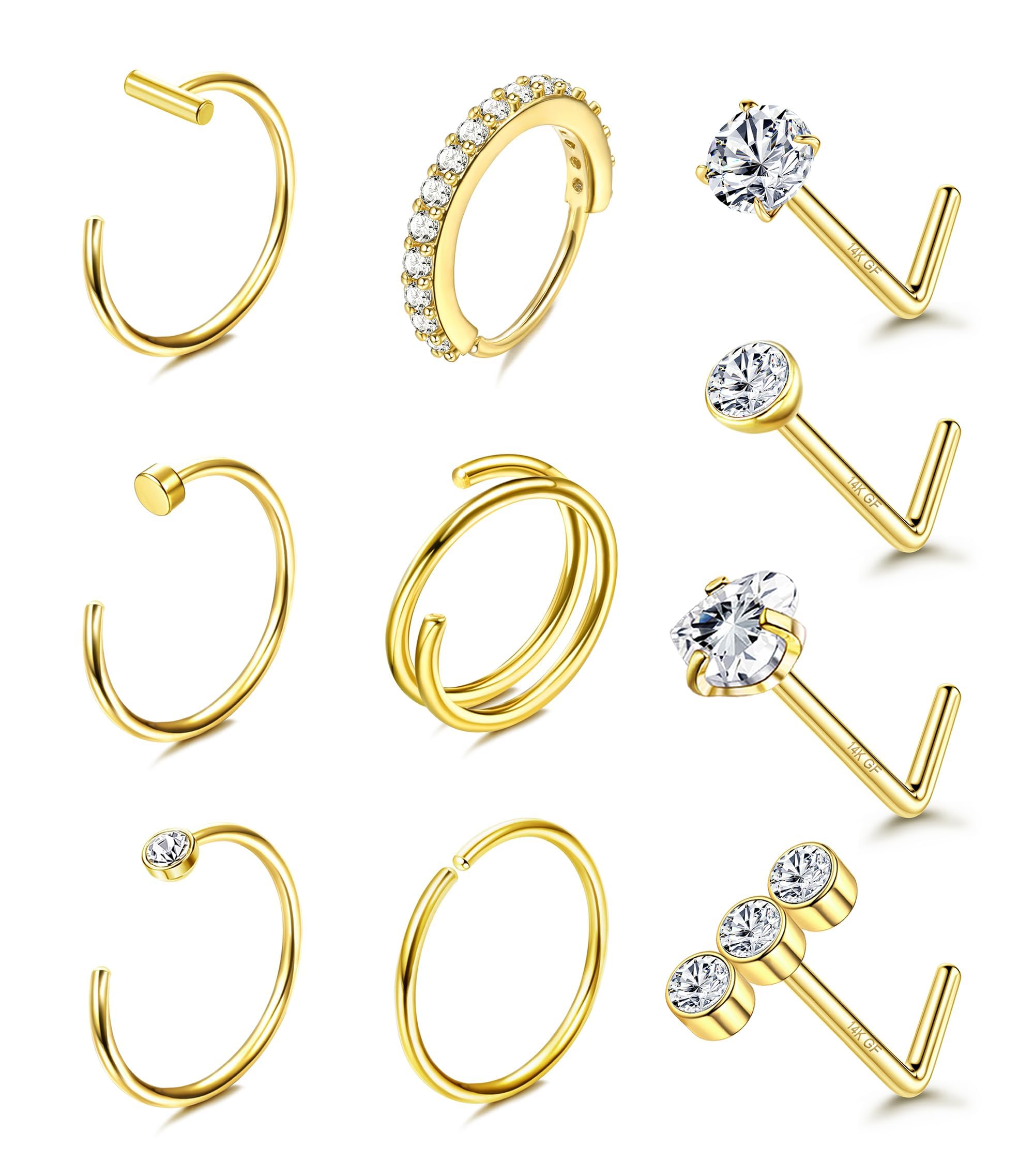 Briana Williams 20G Nose Screw Studs Surgical Steel Nose Rings Piercing 1.5mm 2m