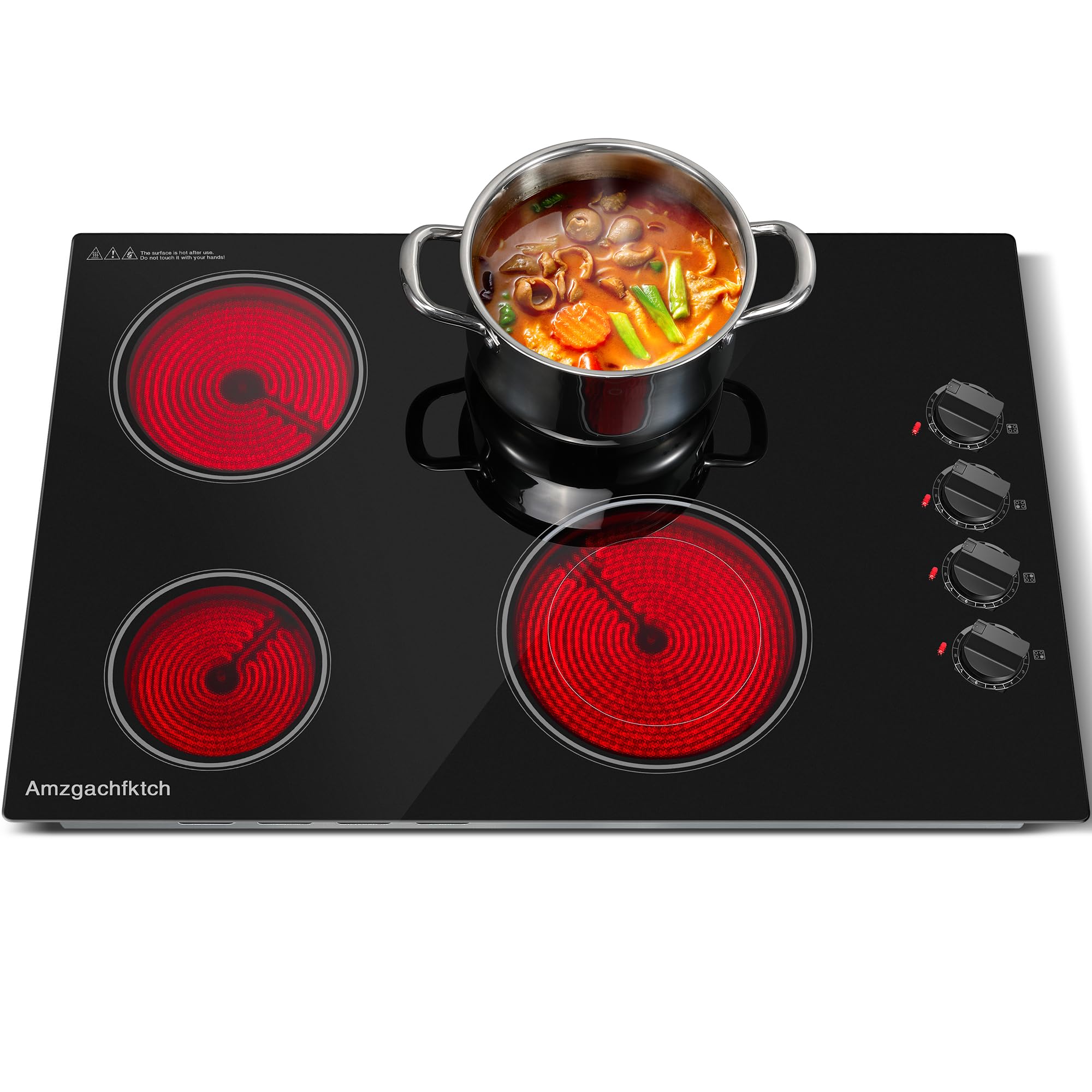 30 Inch Built-in Electric Cooktop 4 Burner, 6700W, 220V Hardwired | ETL Certifie
