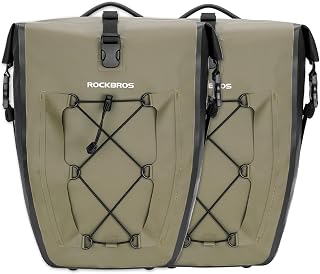 ROCKBROS Bike Pannier Bag 100% Waterproof, 25L-32L Rear Rack Bike Bag