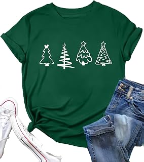 Christmas Shirts for Women Merry Christmas Y'all Tshirt Buffalo Plaid Graphic Tee Leopard Xmas Gift Tops