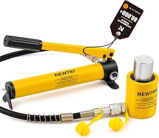 NEWTRY 20T Hydraulic Ram Jack & CP-180 Hand Pump, 2" Stroke Porta Power Set | Short Cylinder For Tight Spaces, Durable Steel Build, Reliable Sealing, Portable Repair Kit