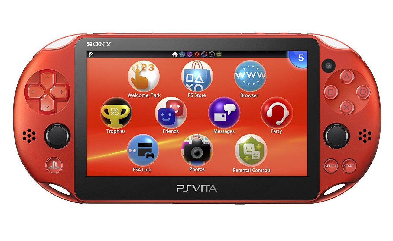 Sony PlayStation Vita 2000 Wi-Fi Metallic Red (Japan Import, Aqua Blue, 1024 MB,