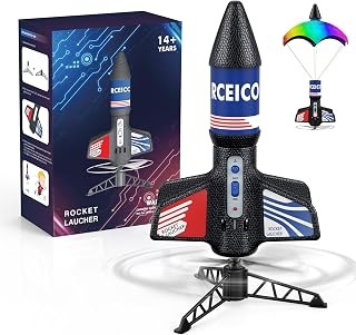 Rceico Rocket Launcher, 170 Feet of Flight Altitude, Model Rocket Kits with Launch Set, Ultra-high Flying Rocket, Rocket Toy, Kids Outdoor Toys, Gift for Kids Ages 8-12 Children's Day Gift
