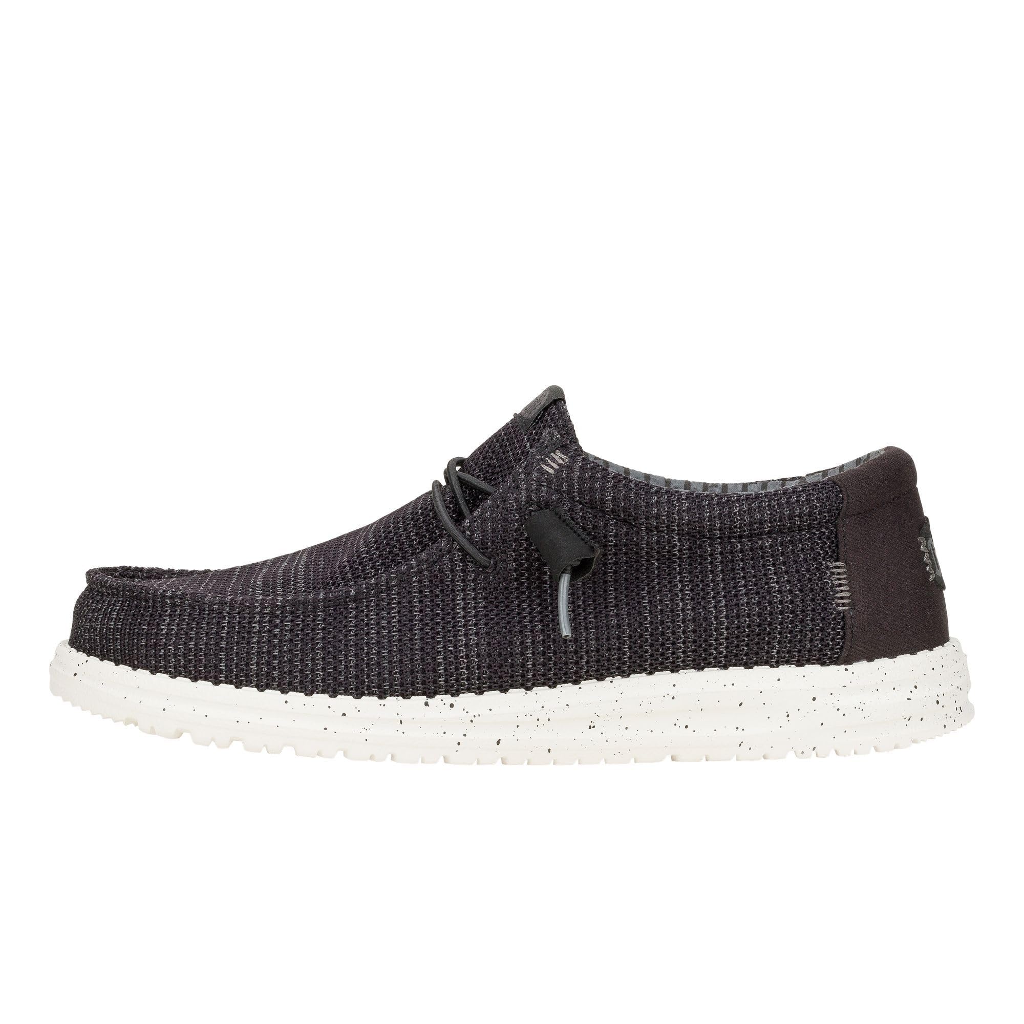 Hey Dude Wally Stretch Sox Mens Loafer Shoes in Black Black