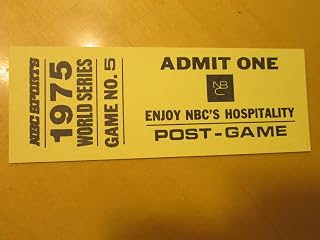 1975 World Series Hospitality Pass Baseball Ticket- (Post Game 5)
