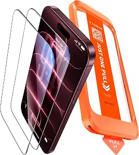 TORRAS Tempered Glass Top 9H+ for iPhone 18 Pro, Car Mounting, Pack of 2 | iPhone 18 Pro Screen Protector, Full Coverage, Military Drop Protection, Shockproof, Anti-Fingerprint, HD Clear