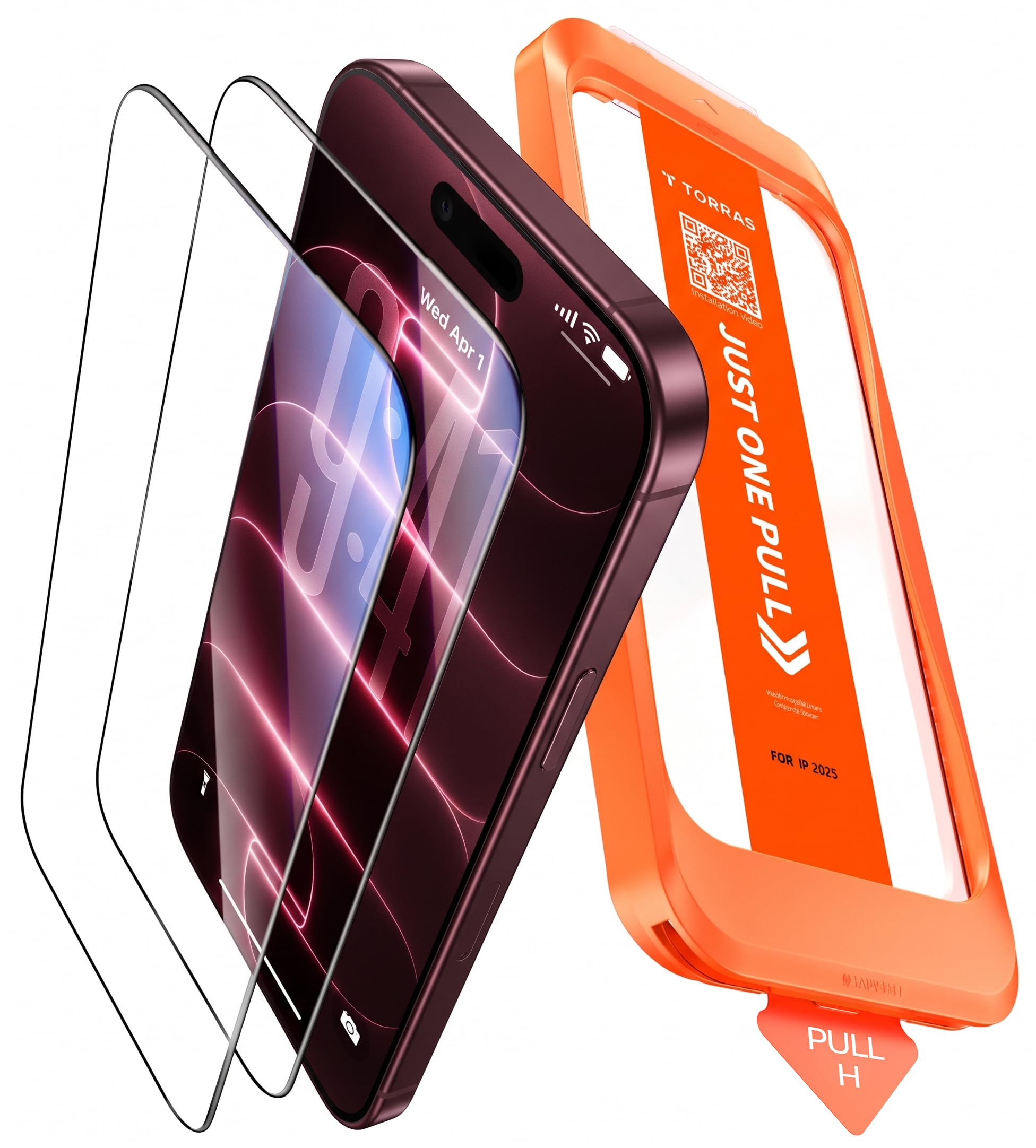 TORRAS Tempered Glass Top 9H+ for iPhone 18 Pro, Car Mounting, Pack of 2 | iPhon