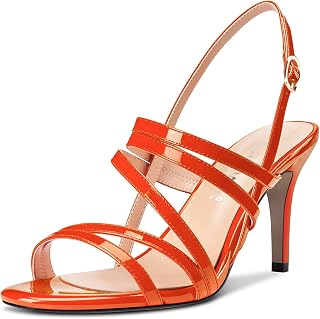 Castamere Women's Mid Heel Open Toe Slingback Sandals Ankle Strap Sexy Wedding Party 8.5 cm Heels