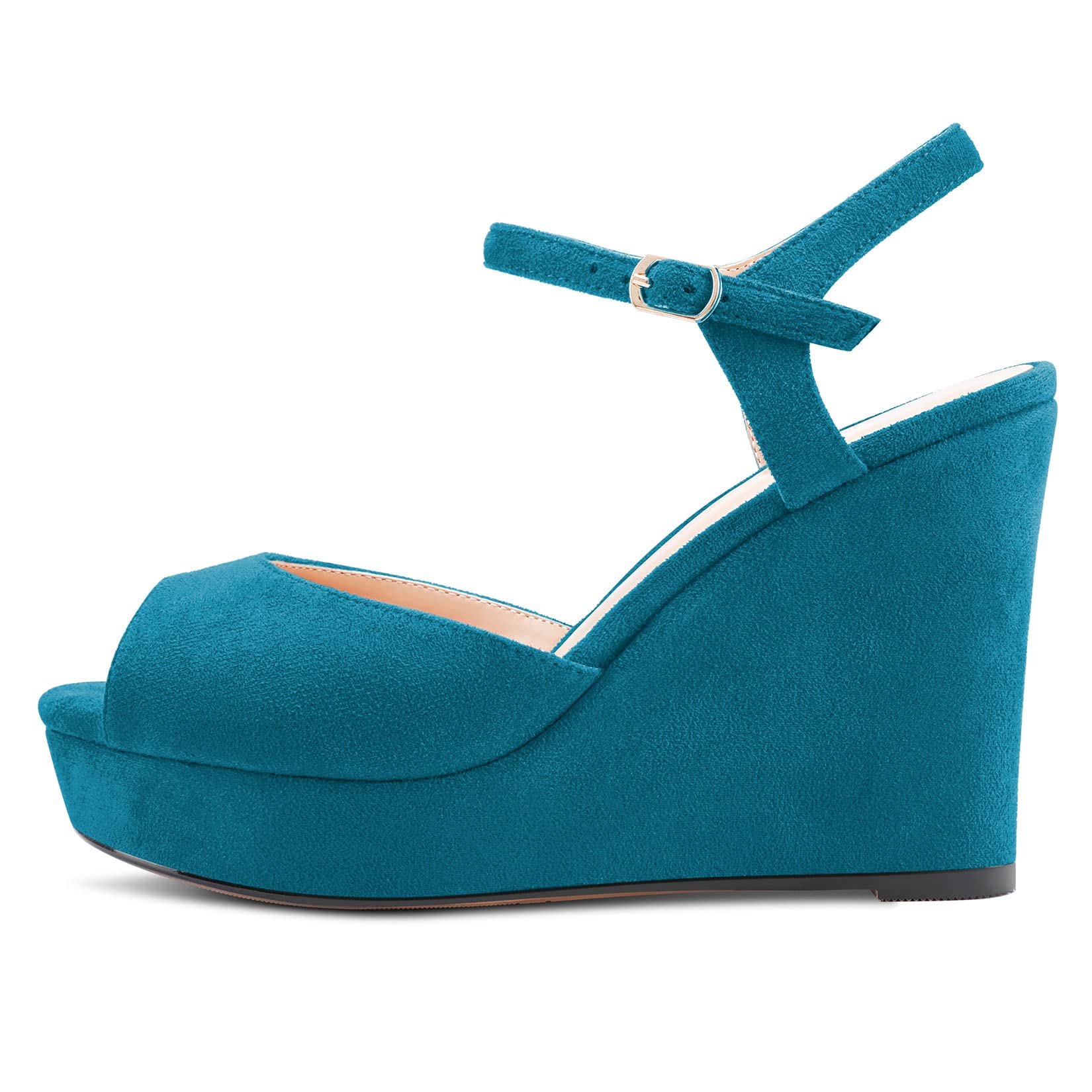Castamere Women's Block Chunky High Wedge Platform Heel Open Toe Strappy Ankle S