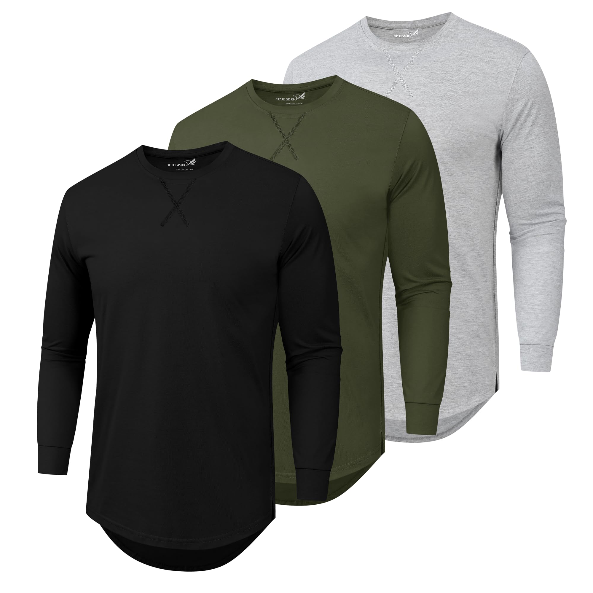 Mens 3 Pack Plain Cotton Shirts Short Sleeve Casual Crew Neck T-Shirts Hipster H