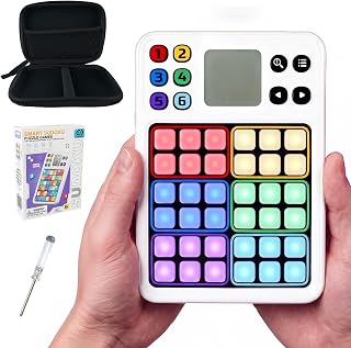 SMILESSKIDDO Smart Color Sudoku, Brain Teaser Electronic Puzzle Games | 4 Fun Mode 1000+ Challenges Educational Learning Family Travel Toys, Logic Gift for Kids Age 6+, Birthday Gifts for Boys